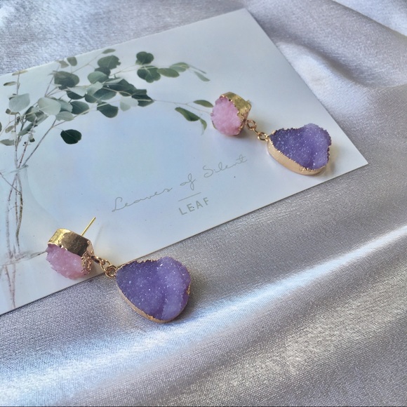 Drop Irregular Gold Stud Multi-Tone Earrings - Picture 2 of 6